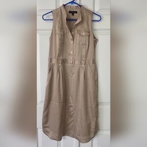 Banana Republic Sleeveless Trench Dress In Khaki/Tan Color
